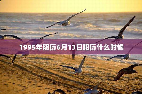 1995年阴历6月13日阳历什么时候