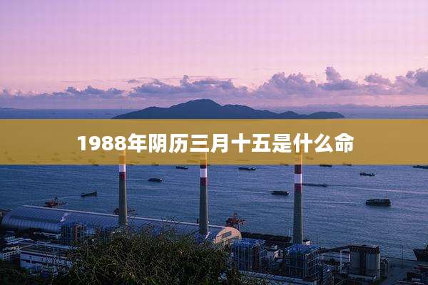 1988年阴历三月十五是什么命