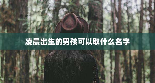 凌晨出生的男孩可以取什么名字