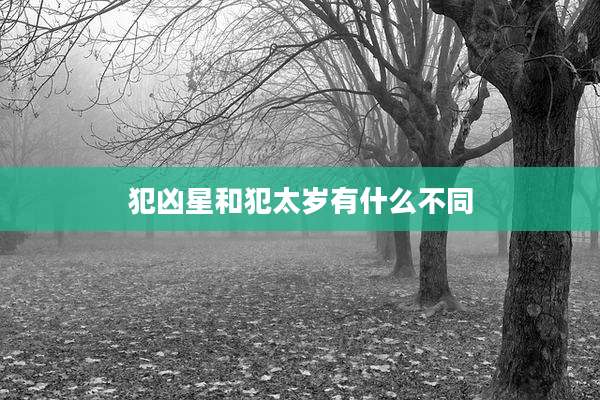 犯凶星和犯太岁有什么不同