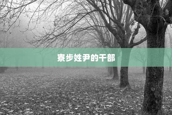 寮步姓尹的干部