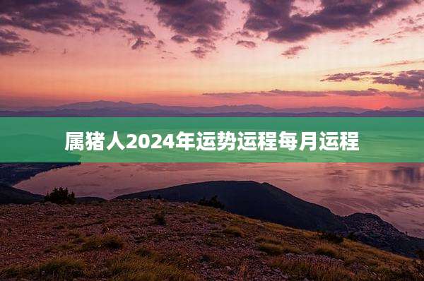 属猪人2024年运势运程每月运程