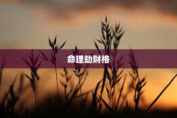 命理劫财格