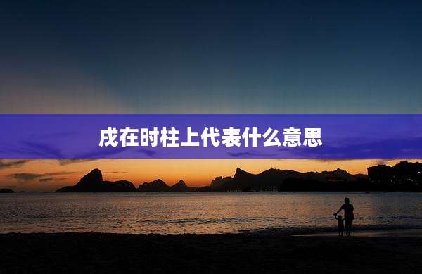 戌在时柱上代表什么意思