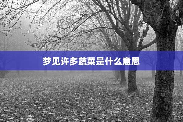 梦见许多蔬菜是什么意思