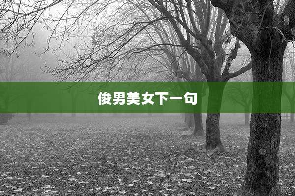 俊男美女下一句