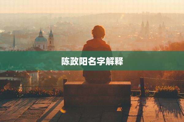陈政阳名字解释