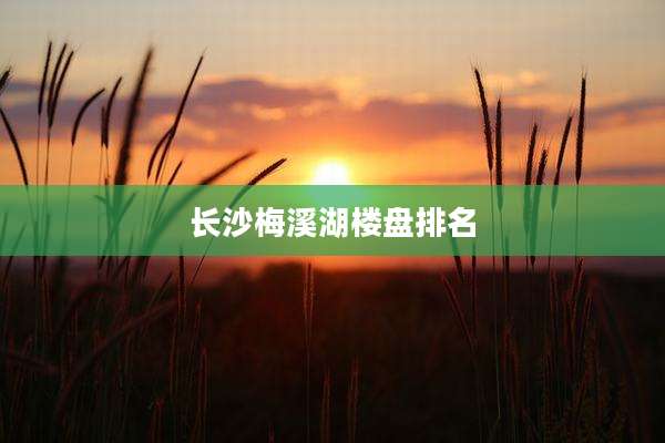 长沙梅溪湖楼盘排名