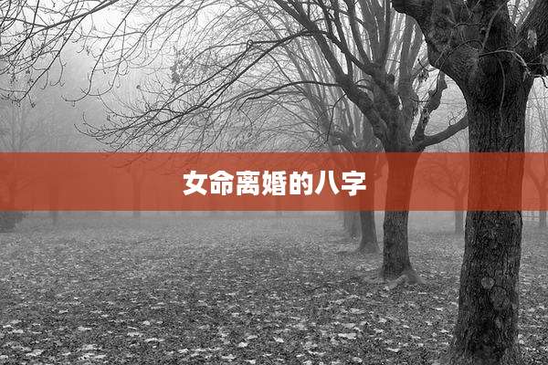 女命离婚的八字
