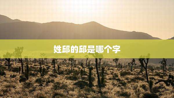 姓邱的邱是哪个字