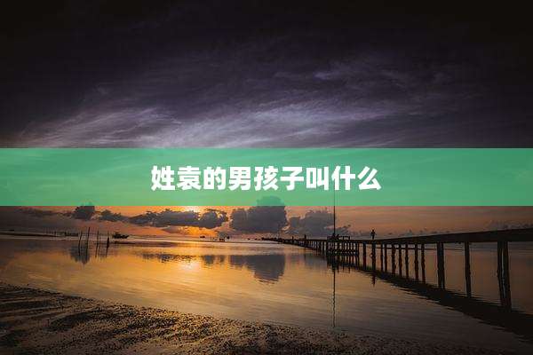 姓袁的男孩子叫什么