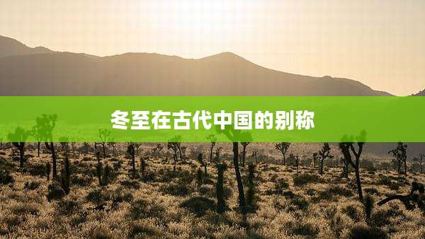 冬至在古代中国的别称