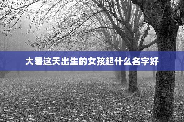 大暑这天出生的女孩起什么名字好