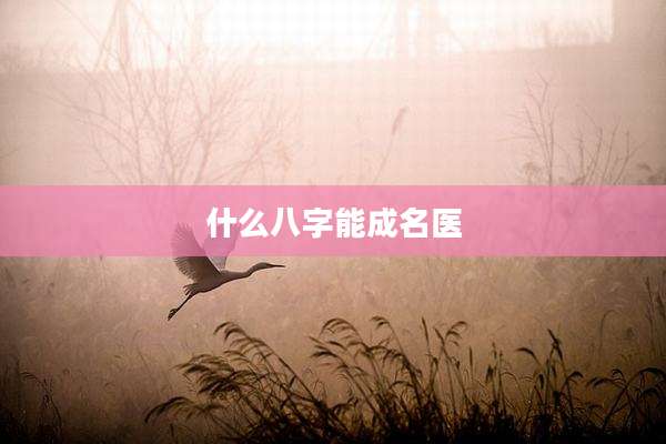什么八字能成名医