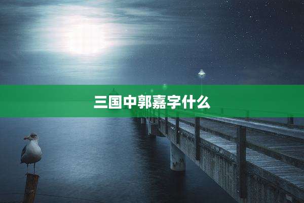 三国中郭嘉字什么
