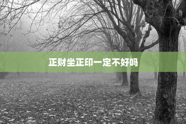 正财坐正印一定不好吗