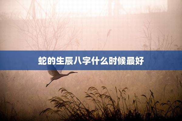 蛇的生辰八字什么时候最好