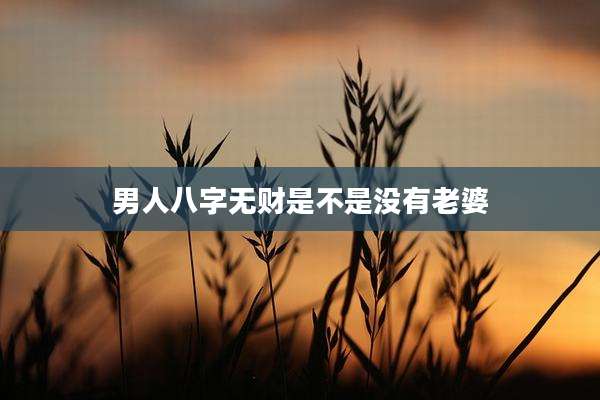 男人八字无财是不是没有老婆