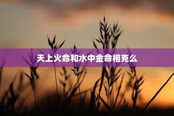 天上火命和水中金命相克么