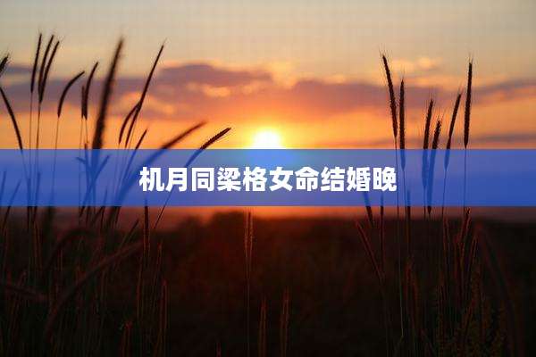 机月同梁格女命结婚晚
