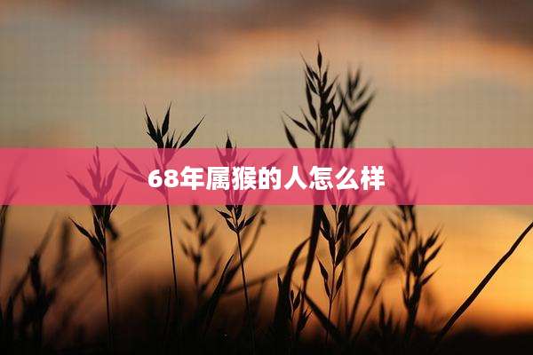 68年属猴的人怎么样