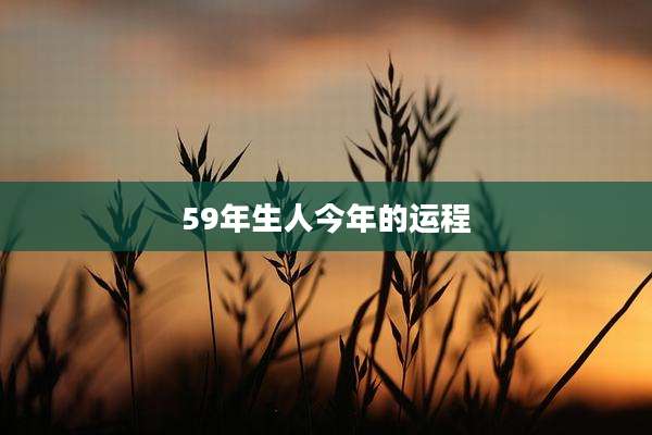 59年生人今年的运程