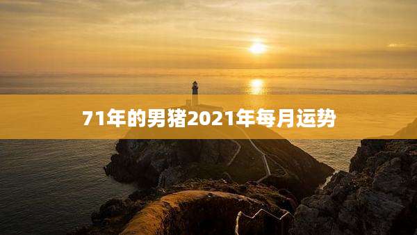 71年的男猪2021年每月运势