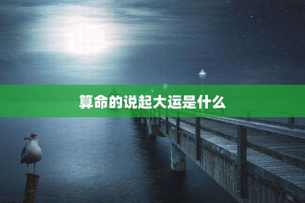 算命的说起大运是什么