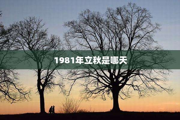 1981年立秋是哪天