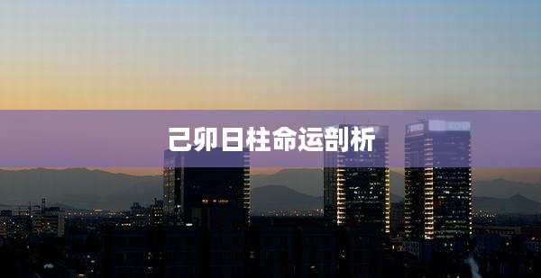己卯日柱命运剖析