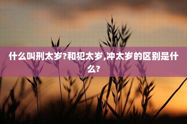 什么叫刑太岁?和犯太岁,冲太岁的区别是什么?