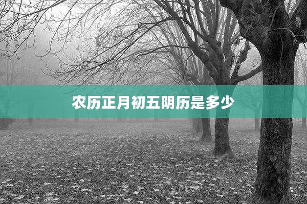 农历正月初五阴历是多少