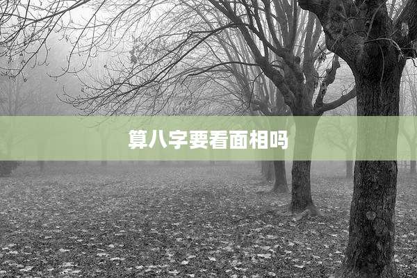 算八字要看面相吗
