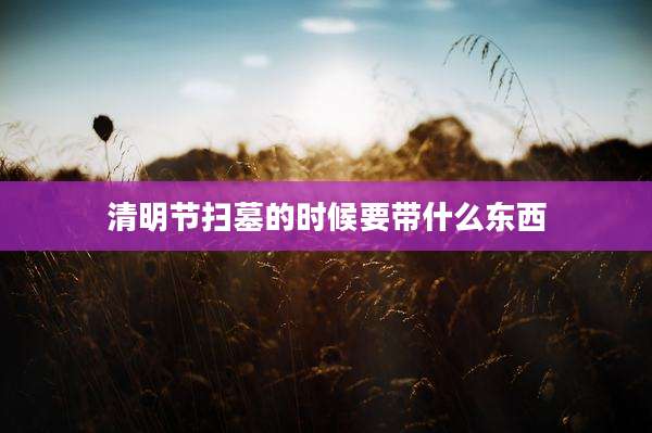 清明节扫墓的时候要带什么东西