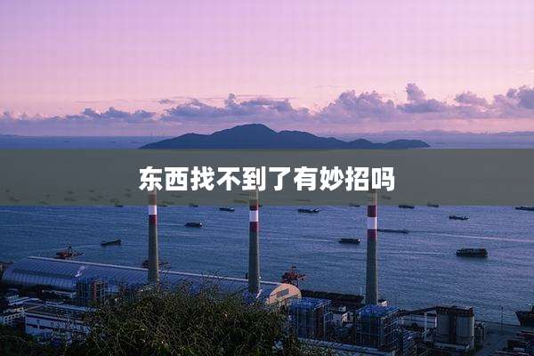 东西找不到了有妙招吗