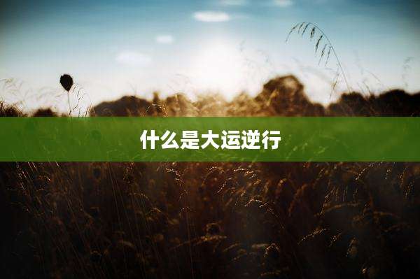什么是大运逆行