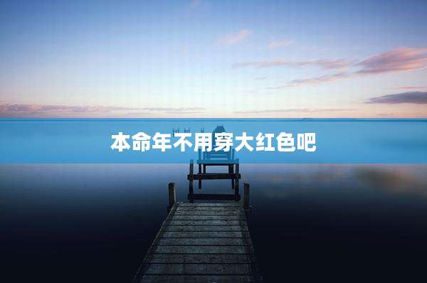 本命年不用穿大红色吧