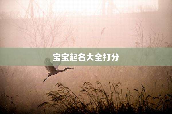 宝宝起名大全打分