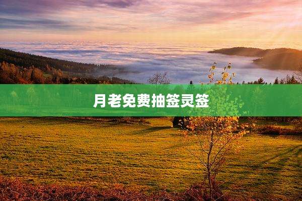 月老免费抽签灵签