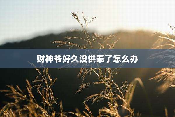 财神爷好久没供奉了怎么办
