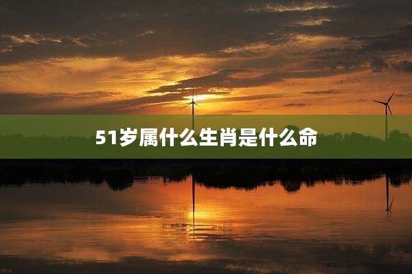 51岁属什么生肖是什么命