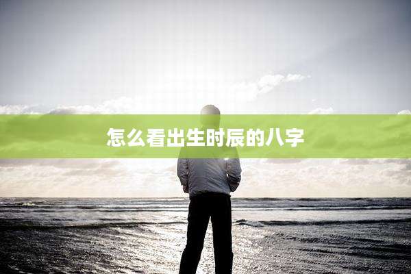 怎么看出生时辰的八字