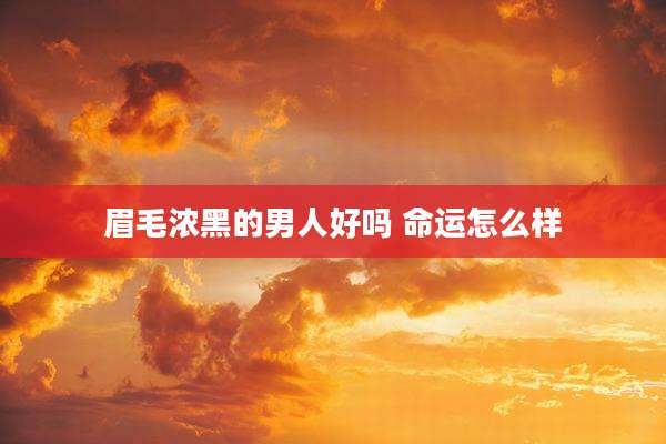 眉毛浓黑的男人好吗 命运怎么样