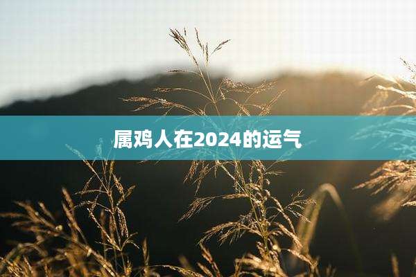 属鸡人在2024的运气
