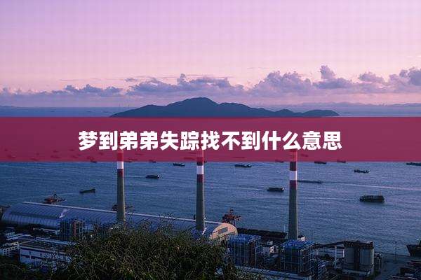梦到弟弟失踪找不到什么意思