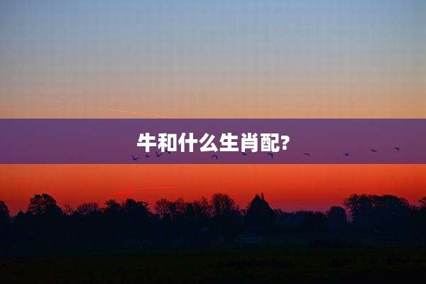 牛和什么生肖配?