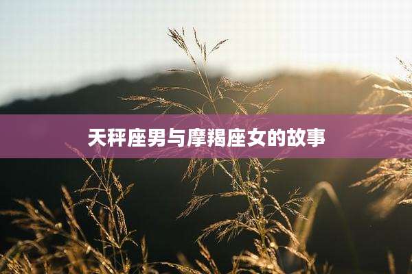 天秤座男与摩羯座女的故事