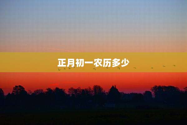 正月初一农历多少