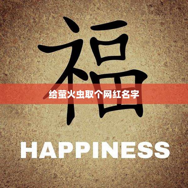 给萤火虫取个网红名字