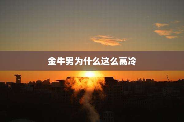 金牛男为什么这么高冷